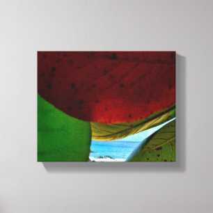 Framed by Nature – Tropical Leaves & Ocean Canvas