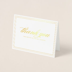 Framed Calligraphy Gold Foil Thank You Card