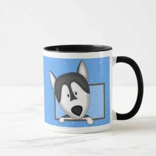 Framed Cartoon Alaskan Malamute Mug