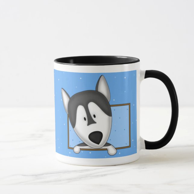 Framed Cartoon Alaskan Malamute Mug (Right)