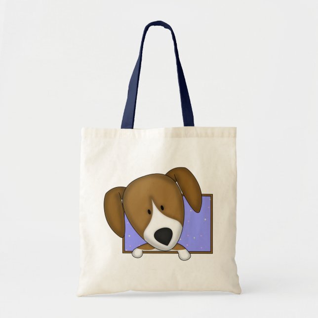 Framed Cartoon Beagle Tote Bag (Front)