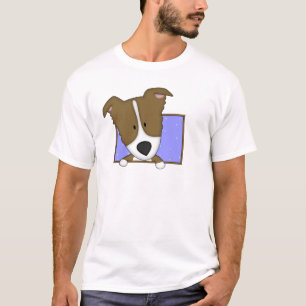 Framed Cartoon Brown Border Collie TShirt