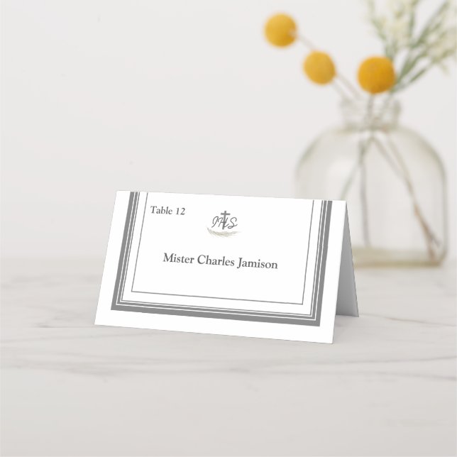 Framed Catholic Bible-Verse  Place Card (Front)