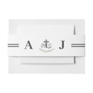 Framed Catholic Bible-Verse Themed Invitation Belly Band