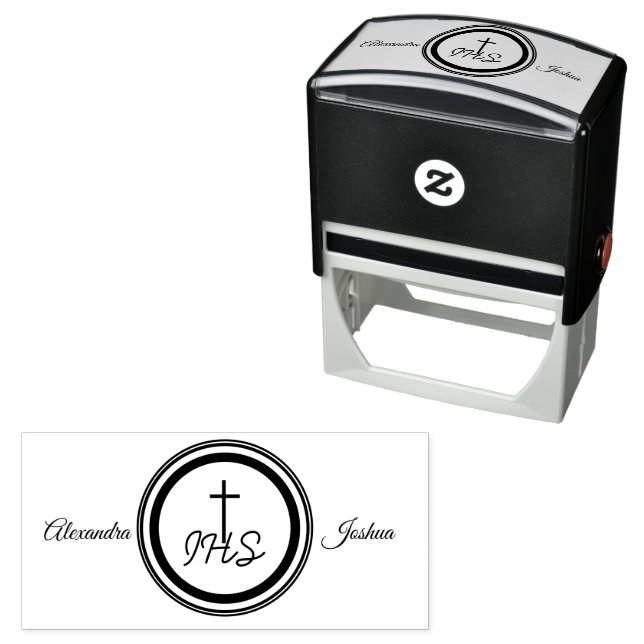 Framed Catholic Bible-Verse Wedding Self-inking Stamp (In Situ)