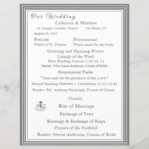 Framed Catholic Wedding Program