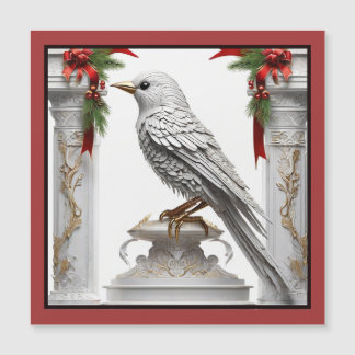 Framed Christmas Bird Magnetic Card