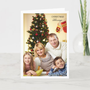 Framed Christmas Blessings Vertical Photo Card