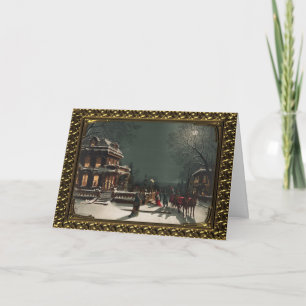 Framed Christmas Eve Party - Vintage Card