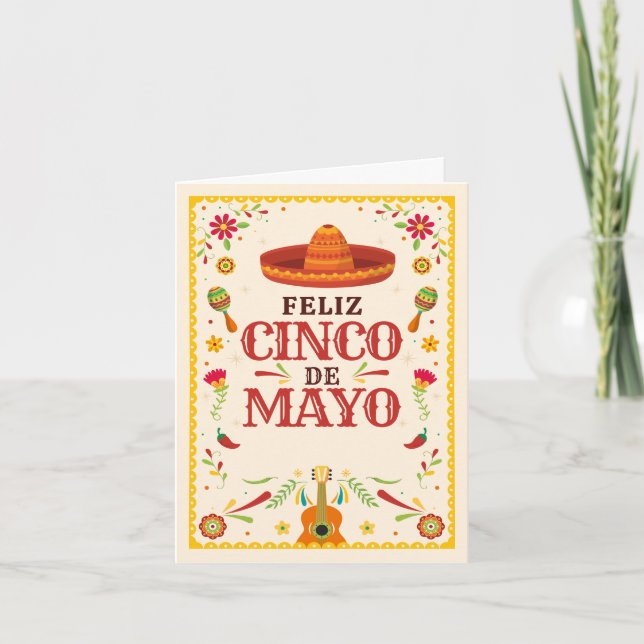 Framed Cinco de Mayo Mexican Holiday Card (Front)