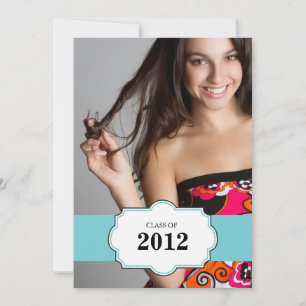 Framed Class of Graduation Invitation-turquoise Invitation