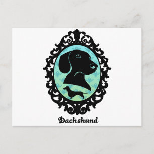 Framed Dachshund Illustration Postcard