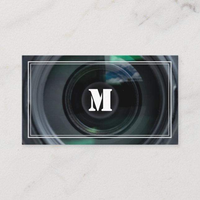 Framed DSLR Camera lenses for Photographers Business Card (Front)
