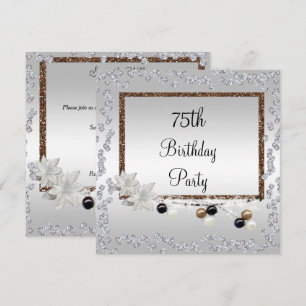 Framed Elegance 75th Birthday Invitation