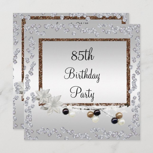 Framed Elegance 85th Birthday Invitation (Front/Back)