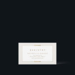 Framed Elegance Simple Modern Bridal Registry Place Card<br><div class="desc">Elegant modern faux gold frame with stylish script and serif font content on ivory background,  simple and sophisticated. Great registry cards for modern classic wedding,  luxe vintage wedding and simple bridal shower and baby shower, 
See all the matching pieces in collection.</div>