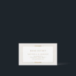 Framed Elegance Simple Modern Bridal Registry Place Card<br><div class="desc">Elegant modern faux gold frame with stylish script and serif font content on ivory background,  simple and sophisticated. Great registry cards for modern classic wedding,  luxe vintage wedding and simple bridal shower and baby shower, 
See all the matching pieces in collection.</div>