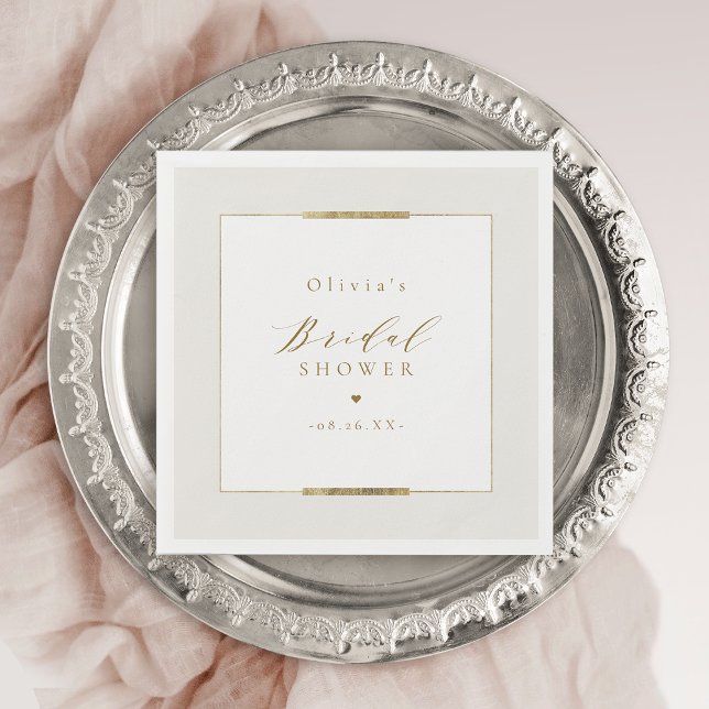 Framed Elegance Simple Modern Classy Bridal Shower Napkin (Framed Elegance Simple Modern Classy Bridal Shower Napkins)