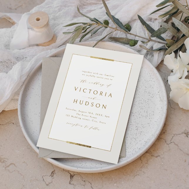 Framed Elegance Simple Modern Classy Wedding Invitation (Framed Elegance Simple Modern Classy Wedding Invitation)