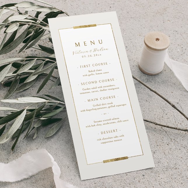 Framed Elegance Simple Modern Classy Wedding Menu (Framed Elegance Simple Modern Classy Wedding Menu)