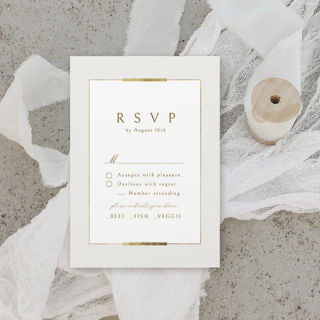 Framed Elegance Simple Modern Classy Wedding RSVP Card (Framed Elegance Simple Modern Classy Wedding RSVP Card)