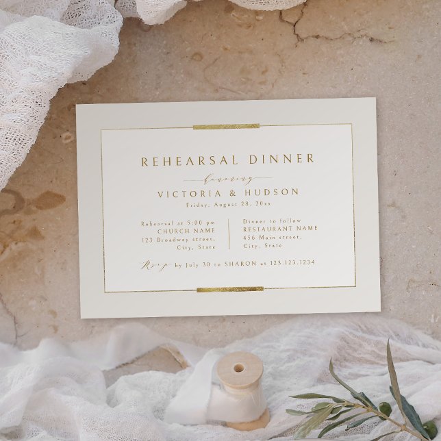 Framed Elegance Simple Modern Rehearsal Dinner Invitation (Framed Elegance Simple Modern Rehearsal Dinner Invitation)