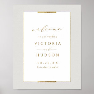 Framed Elegance Simple Modern Wedding Welcome Poster