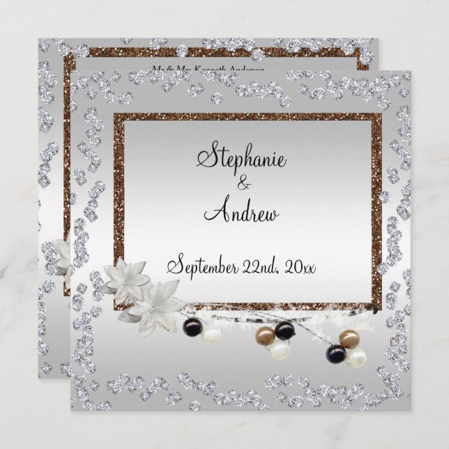 Framed Elegance Wedding Invitation (Front/Back)