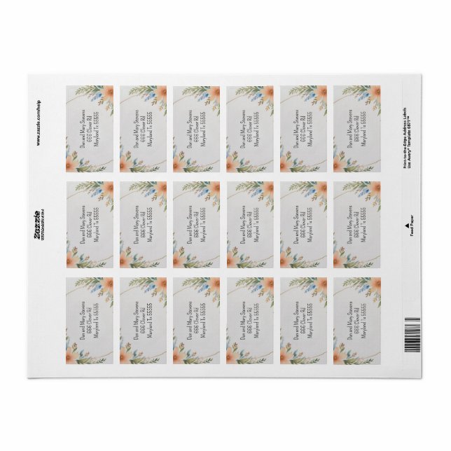 Framed Flowers Address Label (Full Sheet)