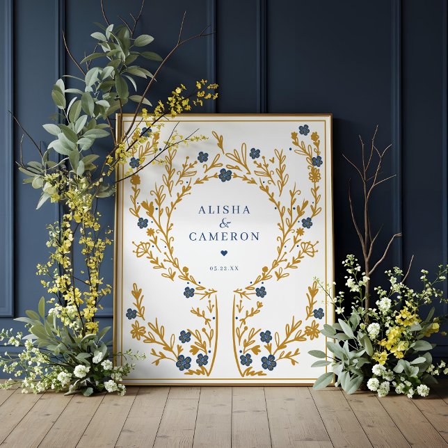 Framed Gold Fingerprint Tree Wedding Guest Book (Framed Gold Fingerprint Tree Wedding Guest Book)