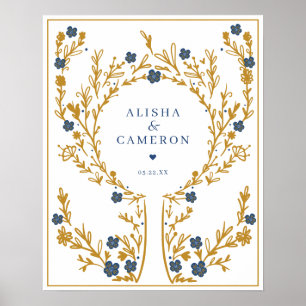 Framed Gold Fingerprint Tree Wedding Guest Book
