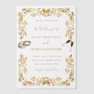 Framed Gold Vellum Wedding Invitation Template