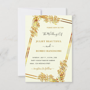 Framed Gold Wedding Invitation Design Your Own