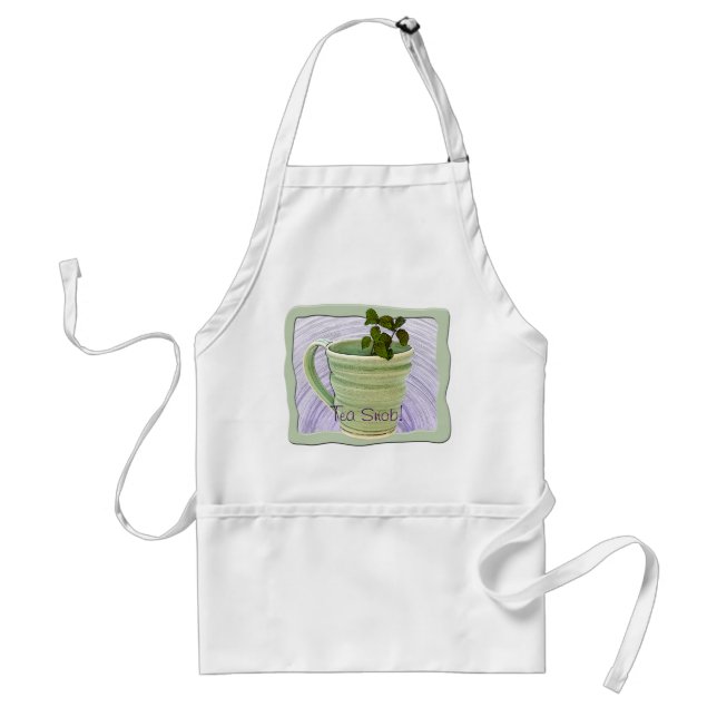 Framed Green Cup & Mint Tea Sprigs Photograph Standard Apron (Front)