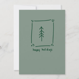 Framed Green Tree Holiday Card