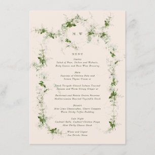Framed Greenery Monogram Eucalyptus Cream Wedding Menu