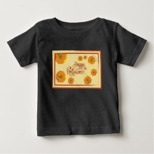 Framed greeting card Happy Halloween typography Baby T-Shirt