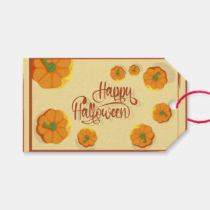 Framed greeting card Happy Halloween typography Gift Tags
