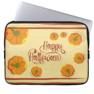 Framed greeting card Happy Halloween typography Laptop Sleeve