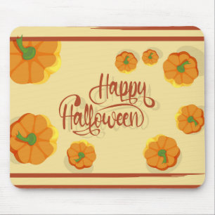 Framed greeting card Happy Halloween typography Mouse Mat