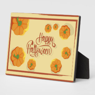Framed greeting card Happy Halloween typography Plaque