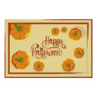 Framed greeting card Happy Halloween typography