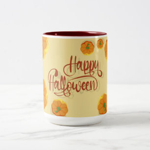 Framed greeting card Happy Halloween typography   Two-Tone Coffee Mug