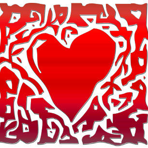 Framed Heart Floral T-Shirt Romantic Art Design