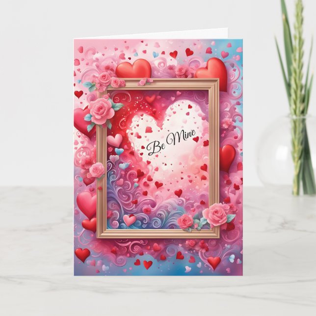 Framed Hearts Valentine Card (Front)