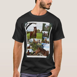 Framed Horses In A Photo Collage , T-Shirt