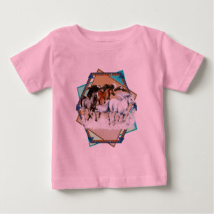 Framed Horses In Snow BG T-Shirt