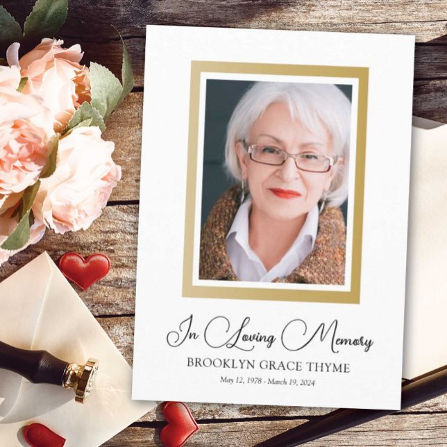 Framed in Faux Gold Photo Memorial Program Programme (Creator Uploaded)