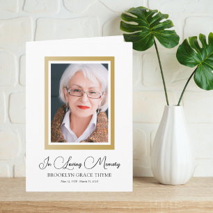 Framed in Faux Gold Photo Memorial Program Programme