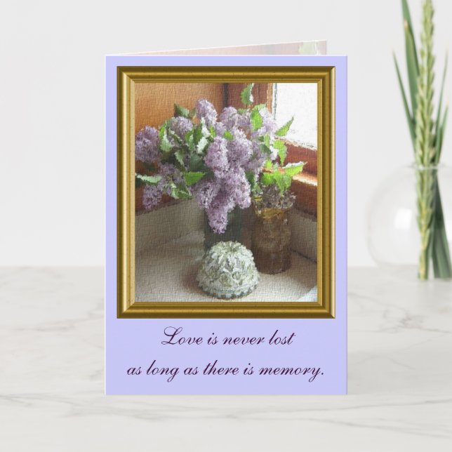 Framed Lilacs Sympathy Card (Front)